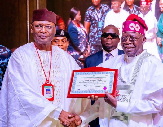 Tinubu confers CON award on Yakubu, hails leadership, accepts INEC chairman’s exit