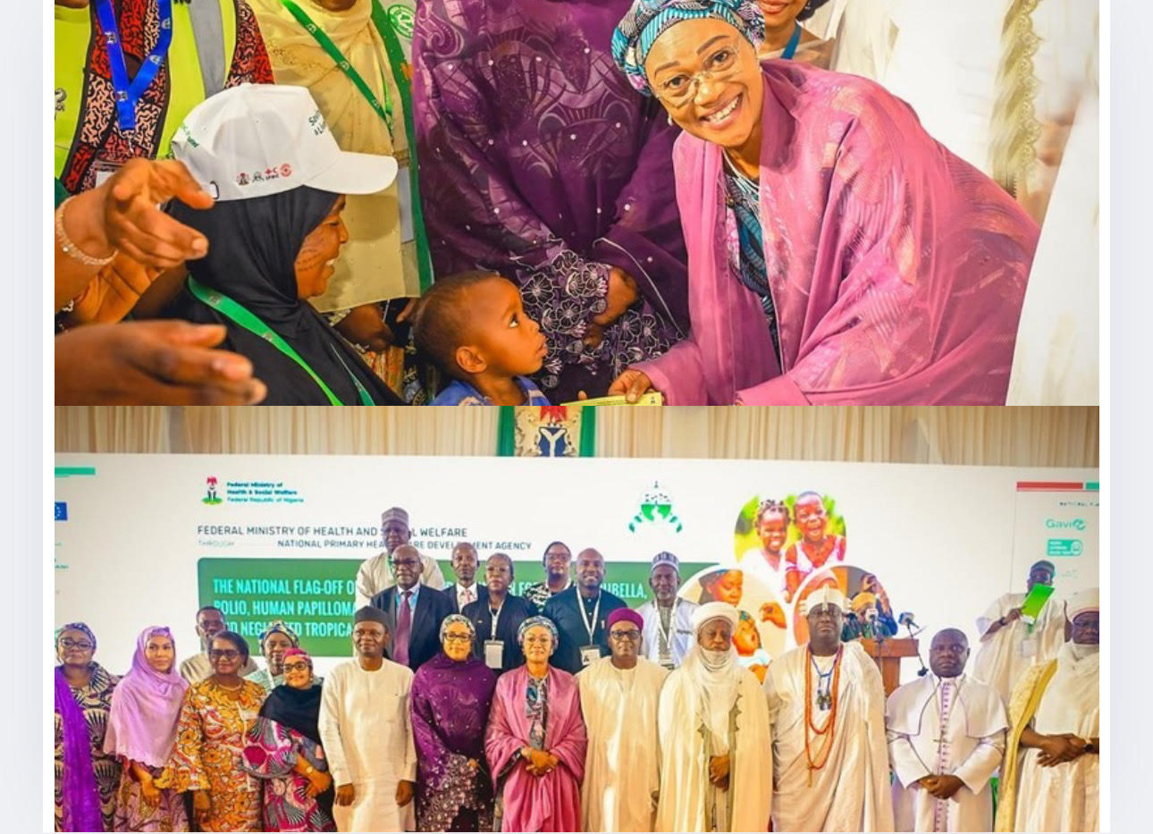 Nigeria’s First Lady flags off Measles-Rubella Vaccine campaign to protect millions of children
