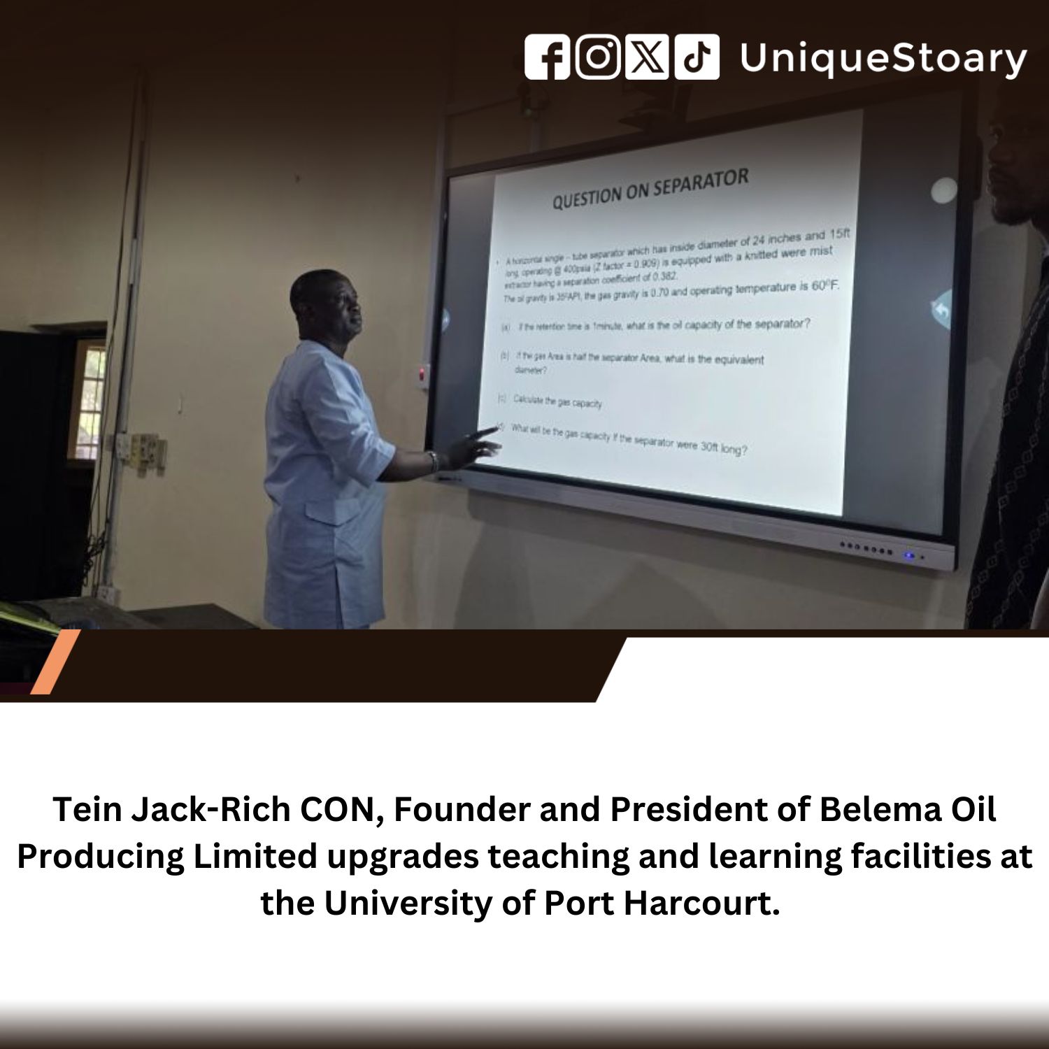 Jack Rich Upgrades UNIPORT Learning Facilities